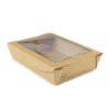 Kraft Salát box s PLA okénkem 1100 ml, 18 × 13,5 × 4,5 cm, 300 ks