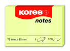 Bloček samolepicí Kores 75x50mm 100listů žlutý