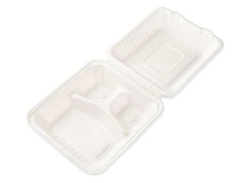 Menu box EKO cukrová třtina 3-dílný 235 x 227 x 80 mm, 50 ks