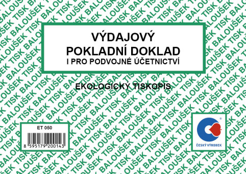 Výdajový pokl.dokl. i pro pod.účet. A6 ET050