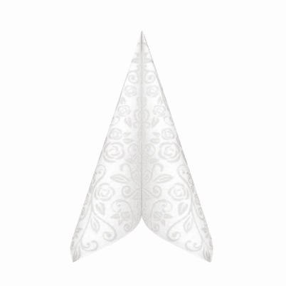 Ubrousky PREMIUM 40x40cm "dekor R" bílé, 50 ks